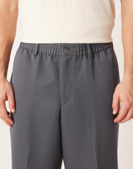 Joggers de vestir gris oscuro de pernera ancha de ASOS DESIGN, 4 de 5