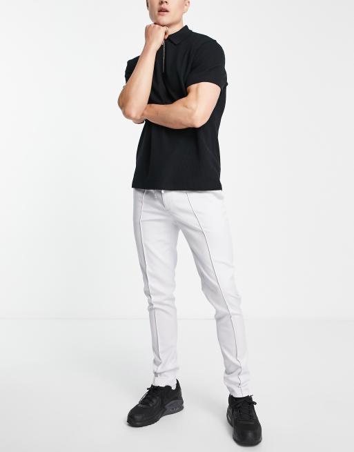 Joggers de vestir grises de corte pitillo de sarga de ASOS DESIGN