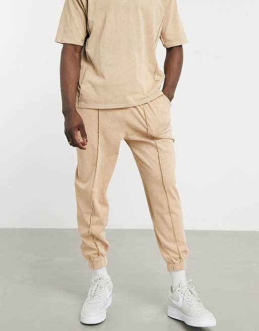 Joggers extragrandes en lavado ácido con detalle de costuras de ASOS DESIGN (parte de un conjunto)