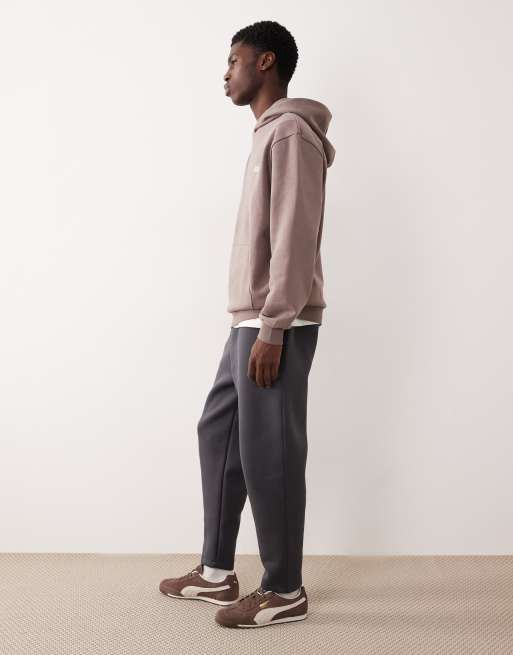 Joggers gris carbón de corte tapered de tejido grueso efecto neopreno de ASOS DESIGN, 3 de 5