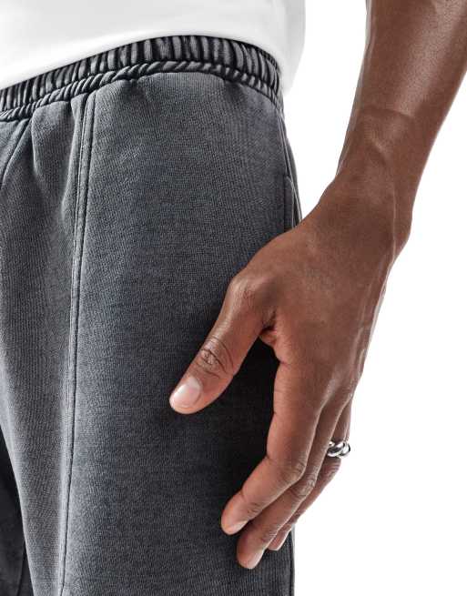Joggers gris carbón de pernera ancha con lavado ácido y detalle de costura de Another Influence (parte de un conjunto), 3 de 5
