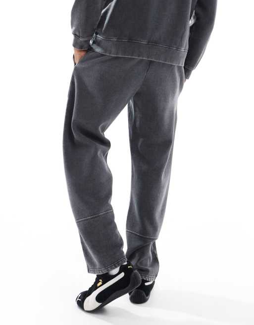 Joggers gris carbón de pernera ancha con lavado ácido y detalle de costura de Another Influence (parte de un conjunto), 4 de 5