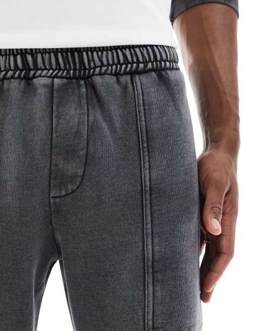 Joggers gris carbón de pernera ancha con lavado ácido y detalle de costura de Another Influence (parte de un conjunto), 5 de 5