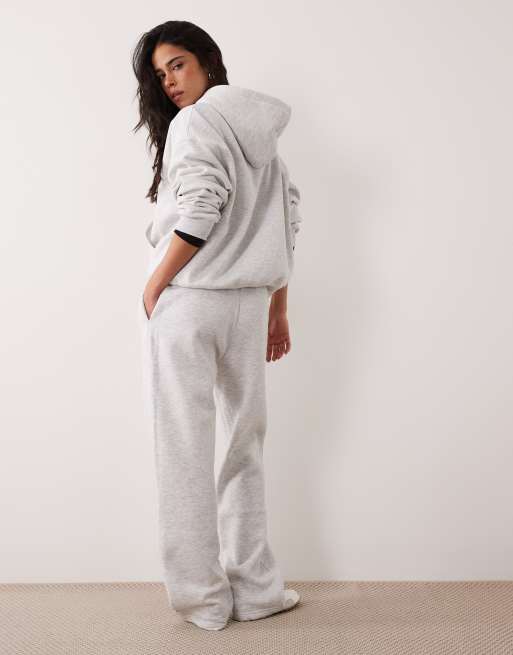 Joggers gris claro melange de pernera recta suelta de Gina Tricot (parte de un conjunto), 4 de 5