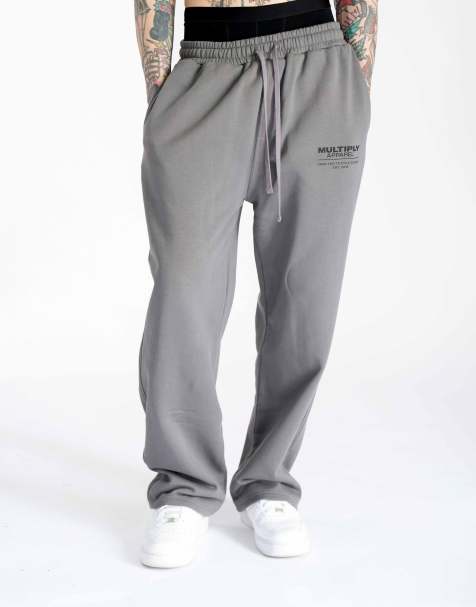 Joggers gris gárgola de pernera bootcut extragrandes de Multiply Apparel - view 1