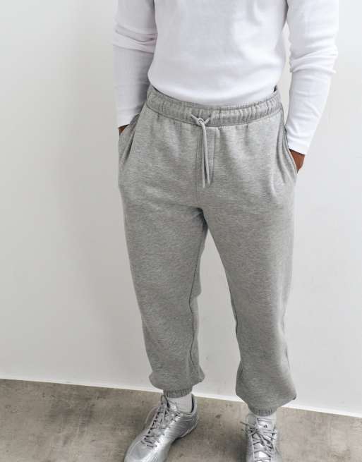 Joggers gris jaspeado básicos de corte tapered de ASOS DESIGN, 2 de 5
