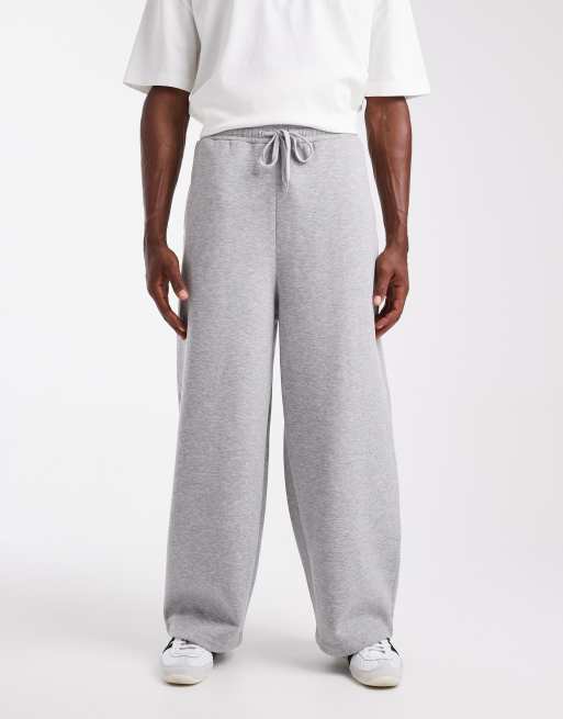 Joggers gris jaspeado de corte globo de ASOS DESIGN