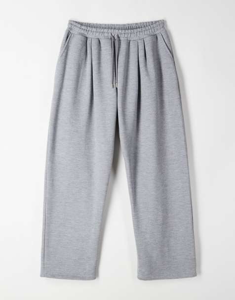Joggers gris jaspeado de pernera ancha de piqué de ASOS DESIGN - view 1