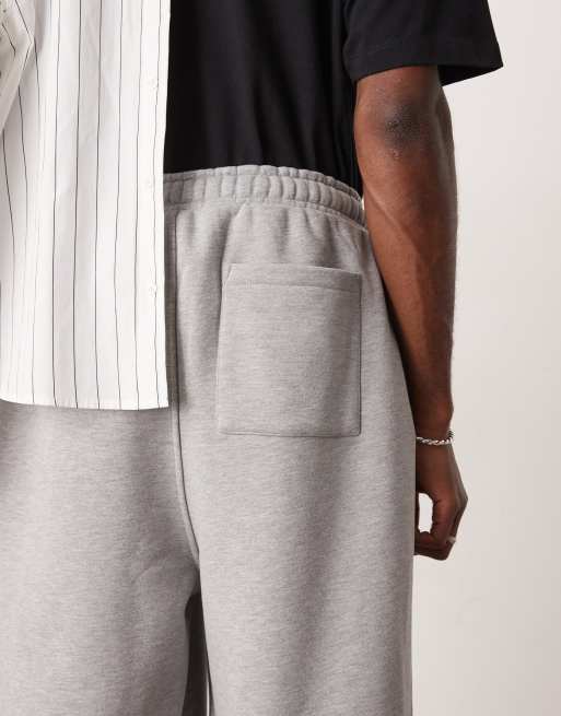 Joggers gris jaspeado de pernera ancha extragrandes de tejido grueso de ASOS DESIGN, 5 de 5