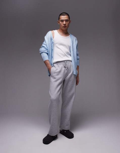 Joggers gris jaspeado de pernera recta de Topman - view 1