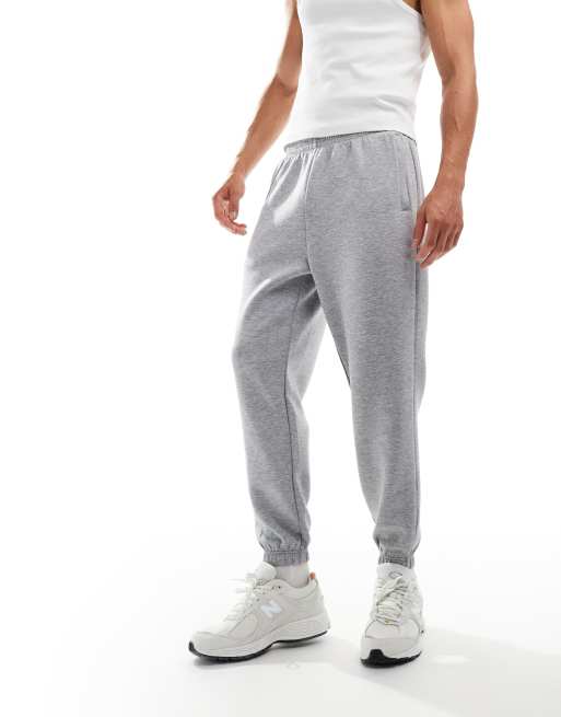 Joggers gris jaspeado deportivos de corte tapered de tejido de secado rápido Icon de 4505 