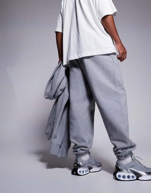 Joggers gris jaspeado extragrandes de tejido grueso de 400 g/m² premium de ASOS DESIGN, 5 de 5