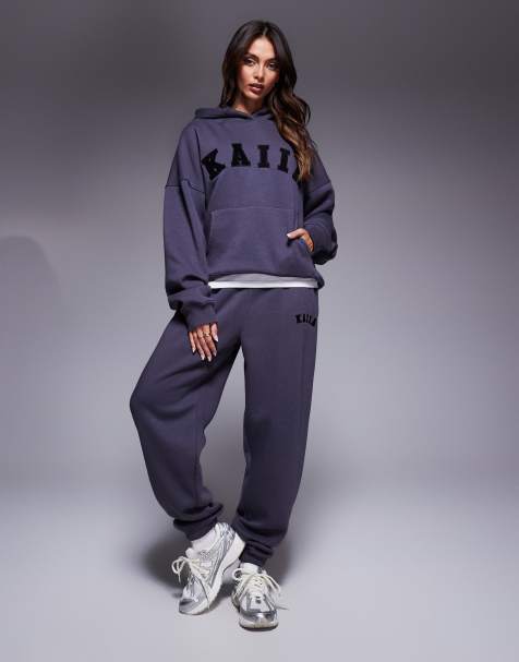 Joggers gris oscuro con bajos ajustados de Kaiia (parte de un conjunto) - view 1