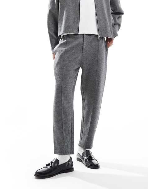 Joggers grises de corte tapered texturizados de ASOS DESIGN (parte de un conjunto) - view 1
