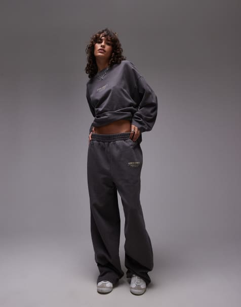 Joggers grises de pernera recta Community de Topshop (parte de un conjunto) - view 1