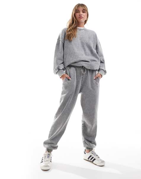 Joggers grises extragrandes con lavado ácido de Miss Selfridge (parte de un conjunto) - view 1