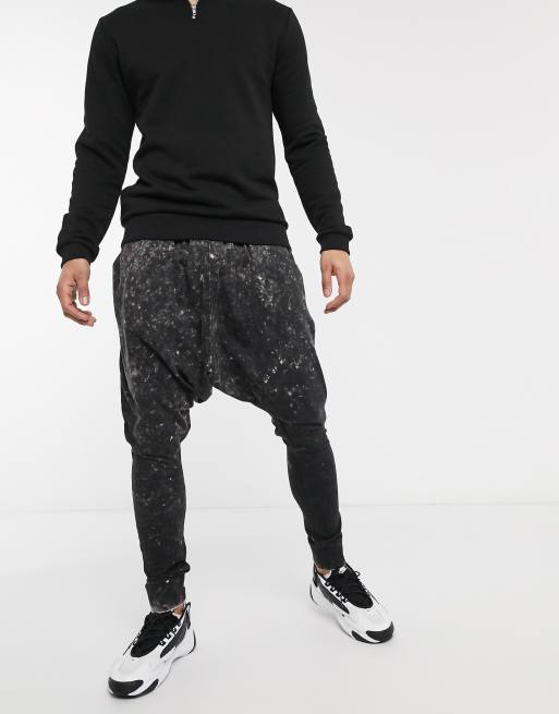 Joggers ligeros de tiro caído con lavado ácido de ASOS DESIGN