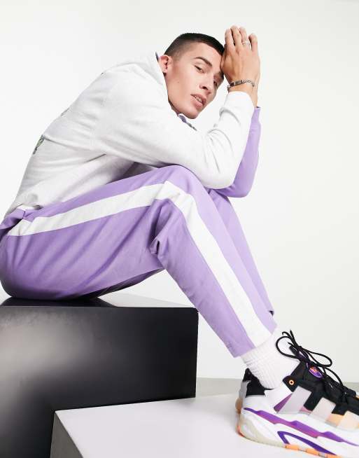 Joggers lilas extragrandes con detalle de panel en los laterales de ASOS DESIGN (parte de un conjunto), 2 de 4
