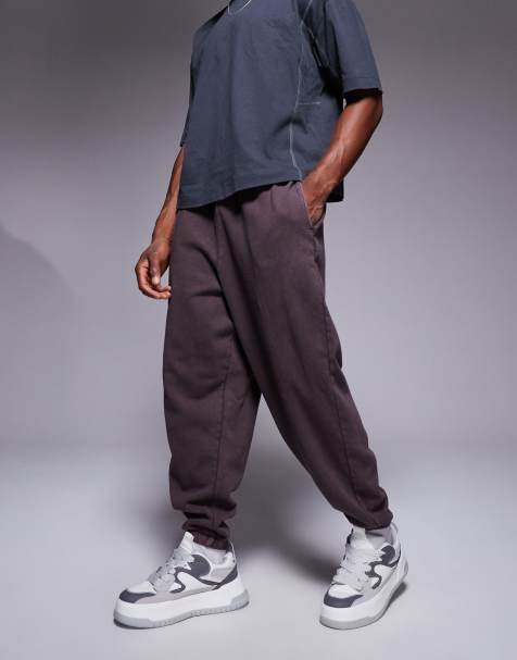 Joggers marrón oscuro lavado extragrandes de ASOS DESIGN - view 1