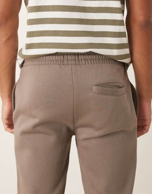 Joggers marrón topo de pernera recta con bajo amplio de Brave Soul, 4 de 5