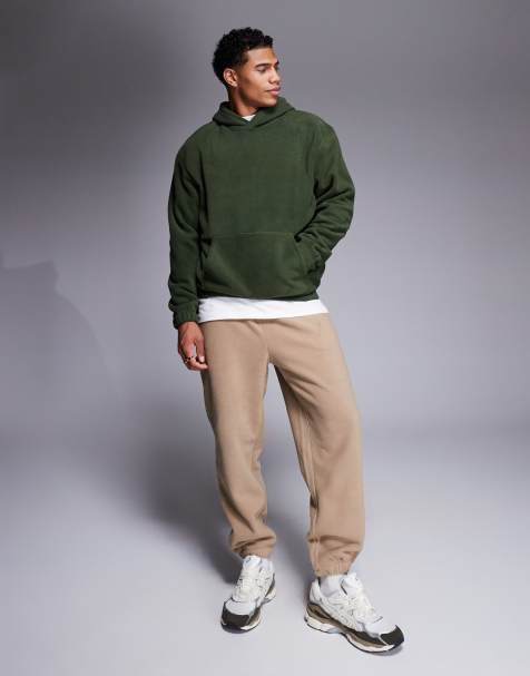 Joggers marrones de corte tapered de felpa de ASOS DESIGN - view 1