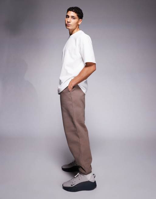 Joggers marrones extragrandes de tejido grueso de 400 g/m² premium de ASOS DESIGN , 3 de 5