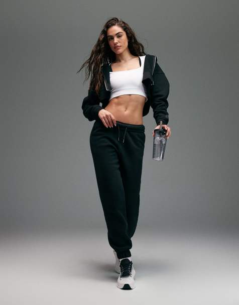 Joggers negro lavado con bajos ajustados de tejido grueso de algodón de 440 g/m² Icon Rest Day de 4505 - view 1