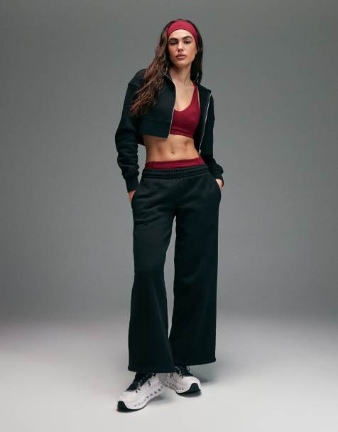 Joggers negro lavado de pernera ancha de tejido grueso de algodón de 440 g/m² Icon Rest Day de 4505 - view 1