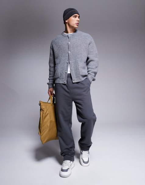 Joggers negro lavado de pernera recta de tejido grueso de 400 g/m2 premium de ASOS DESIGN - view 1