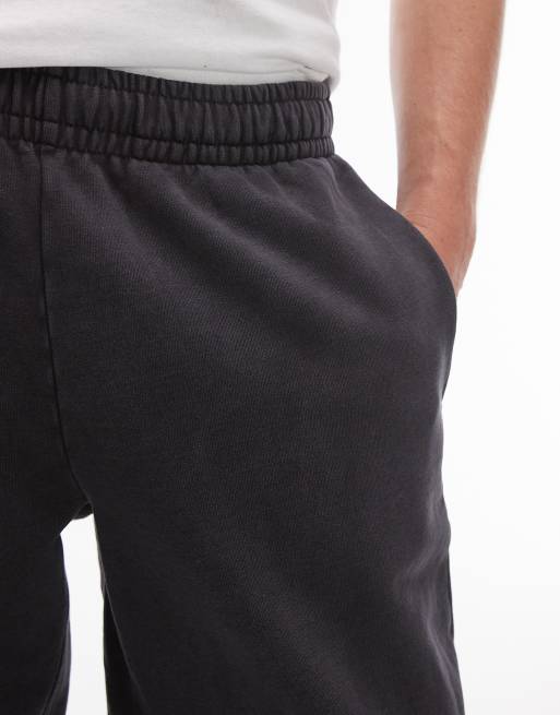 Joggers negro lavado de pernera recta de Topman, 3 de 5