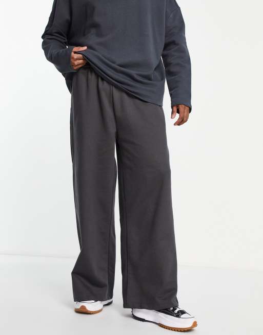 Joggers negro lavado extragrandes de pernera ancha y punto grueso de ASOS DESIGN (parte de un conjunto)