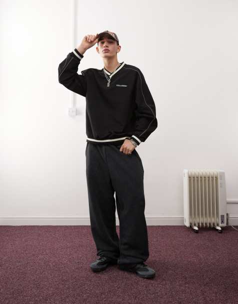 Joggers negro lavado muy holgados de COLLUSION - view 1