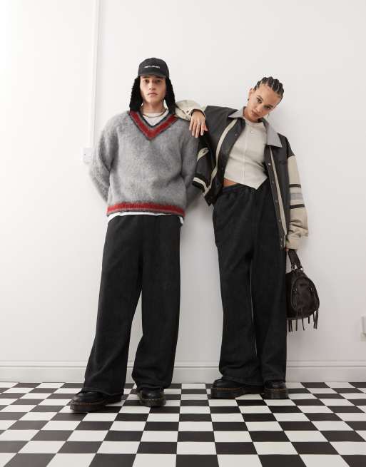 Joggers negro lavado unisex extragrande de Reclaimed Vintage