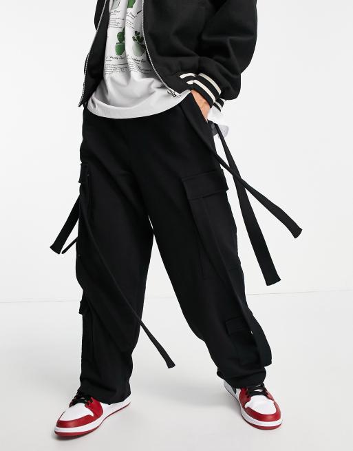 Joggers negros cargo extragrandes de ASOS DESIGN (parte de un conjunto)
