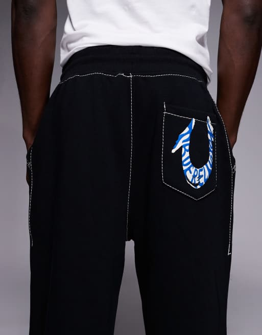 Joggers negros con detalle de logo de True Religion, 4 de 5