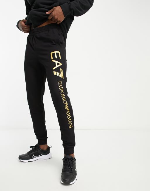 Joggers negros con logo en el lateral de Emporio Armani EA7 |