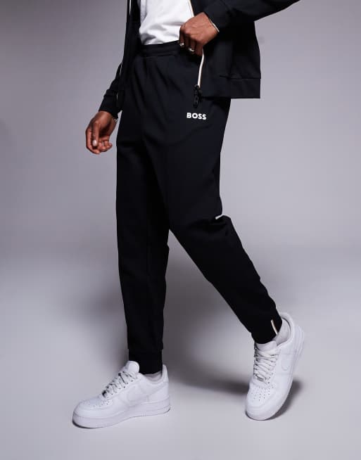 Joggers negros de corte estándar con bajos ajustados Hadiko de BOSS Green (parte de un conjunto)