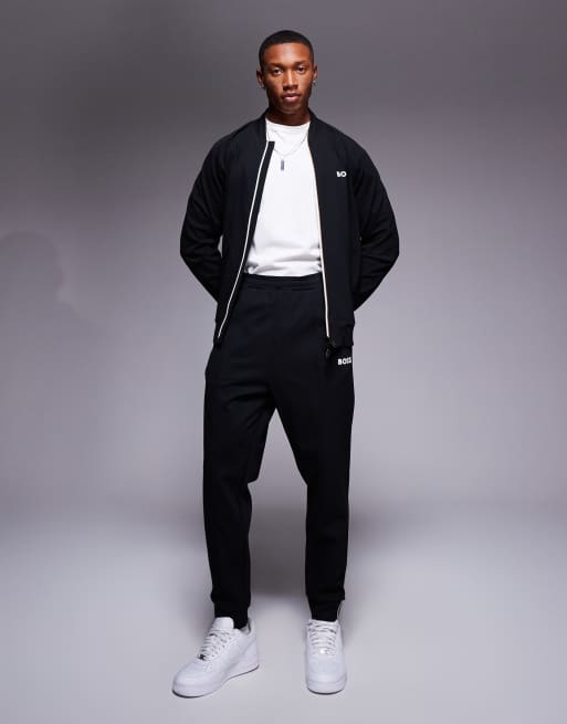 Joggers negros de corte estándar con bajos ajustados Hadiko de BOSS Green (parte de un conjunto), 3 de 5