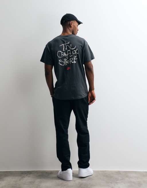 Joggers negros de corte recto de felpa rizada de Nike Club, 4 de 5