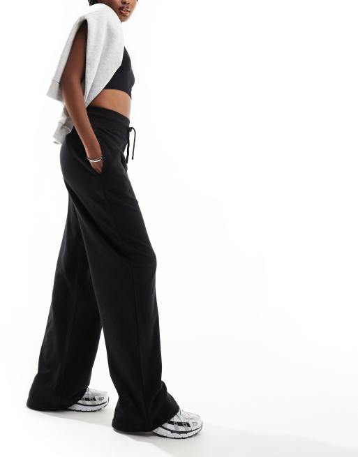 Joggers negros de pernera ancha con cordón ajustable de Kaiia