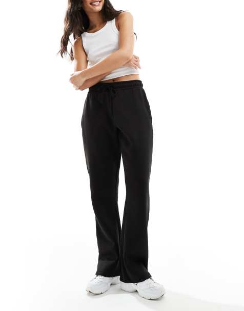 Joggers negros de pernera ancha con detalle de cordón ajustable exclusivos de Missy Empire (parte de un conjunto) - view 1