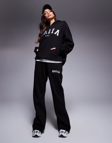 Joggers negros de pernera ancha de Kaiia (parte de un conjunto) - view 1
