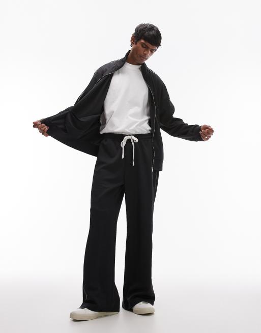 Joggers negros de pernera holgada con ribetes dobles en los laterales de Topman (parte de un conjunto), 4 de 5