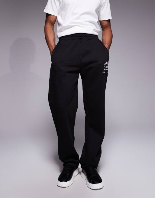 Joggers negros de pernera recta con estampado de estilo universitario de Courtside (parte de un conjunto), 2 de 5