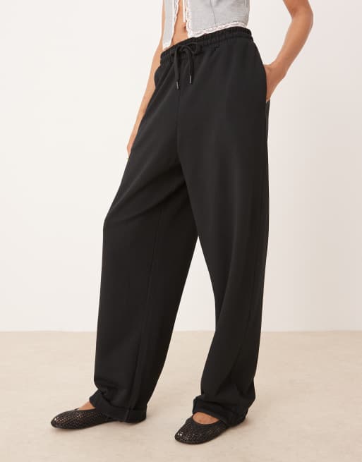 Joggers negros extragrandes con detalle de dobladillos vueltos de ASOS DESIGN Tall, 5 de 5