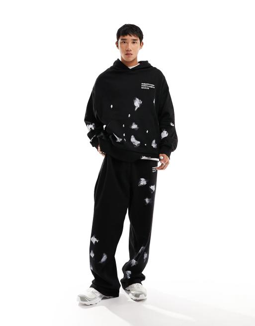 Joggers negros holgados con estampado aerografiado a mano de COLLUSION (parte de un conjunto), 4 de 5