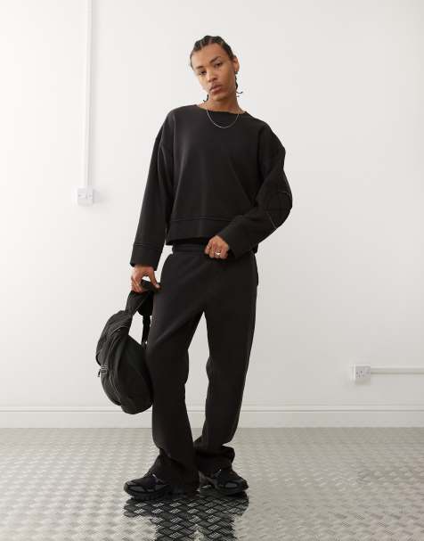 Joggers negros holgados con lavado ácido de Weekday (parte de un conjunto) - view 1