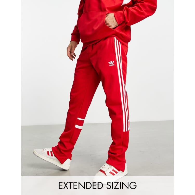 Sudadera roja con capucha y diseño delineado adicolor de adidas Originals