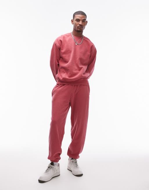 Joggers rojos extragrandes con lavado envejecido de Topman