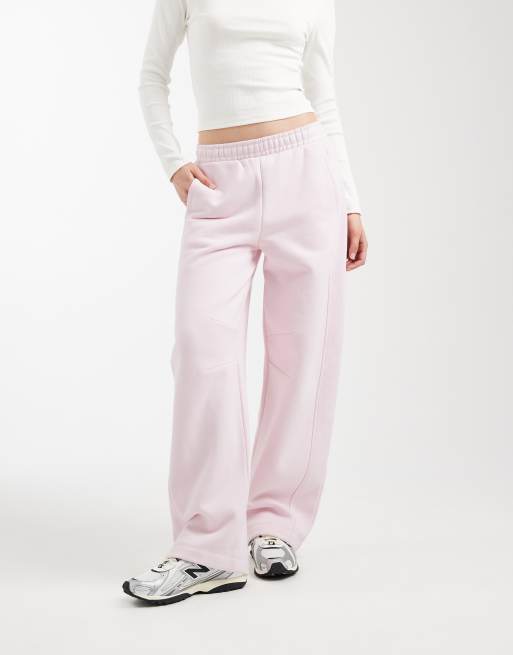 Joggers rosa de pernera barrel con costuras de tejido grueso de 500 g/m² premium de ASOS DESIGN, 2 de 5